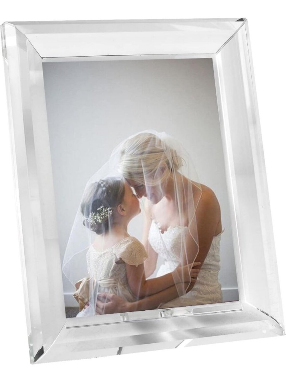 Elegant 5x7 Inch Crystal Picture Frame for Weddings & Tabletop Display